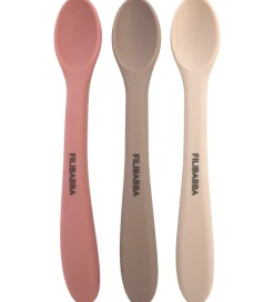 Spisetid|Børnebestik-Filibabba Skeer - 3-pak - Silikone - Rose Mix