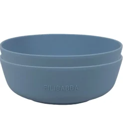Filibabba Skåle*Skål - 2-pak - Silikone - Powder Blue