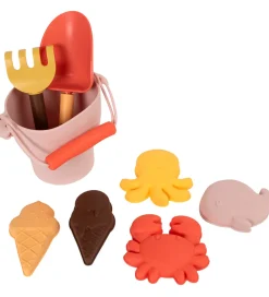 Udeleg Og Udendørs Legetøj|Strandlegetøj-Filibabba Strandsæt - Silikone - 8 Dele - Peach Mix