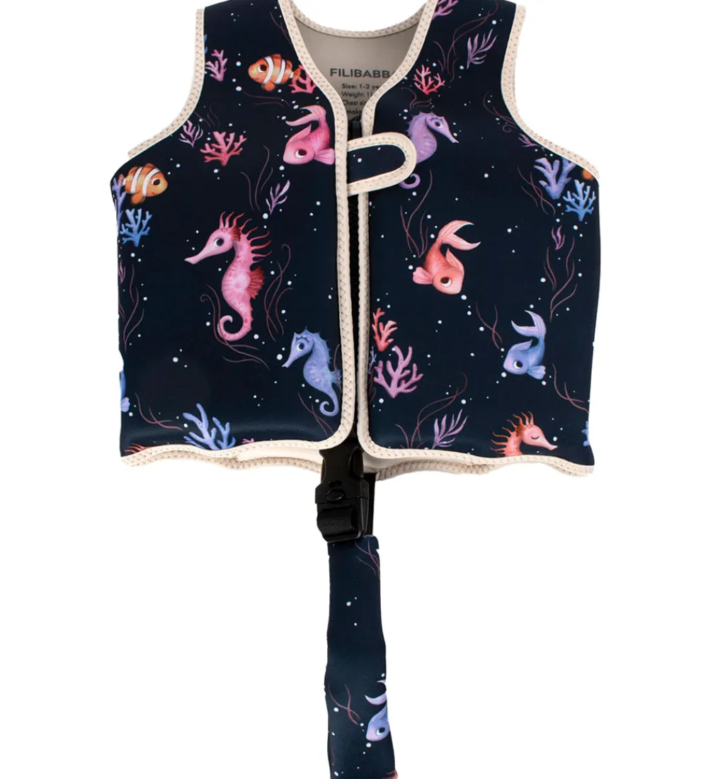 Filibabba Svømmeveste*Svømmevest - 3-4 År - UV50+ - Rainbow Reef