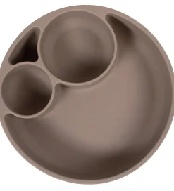 Tallerkener-Filibabba Tallerken - Silikone - Ruminddelt - Warm Grey