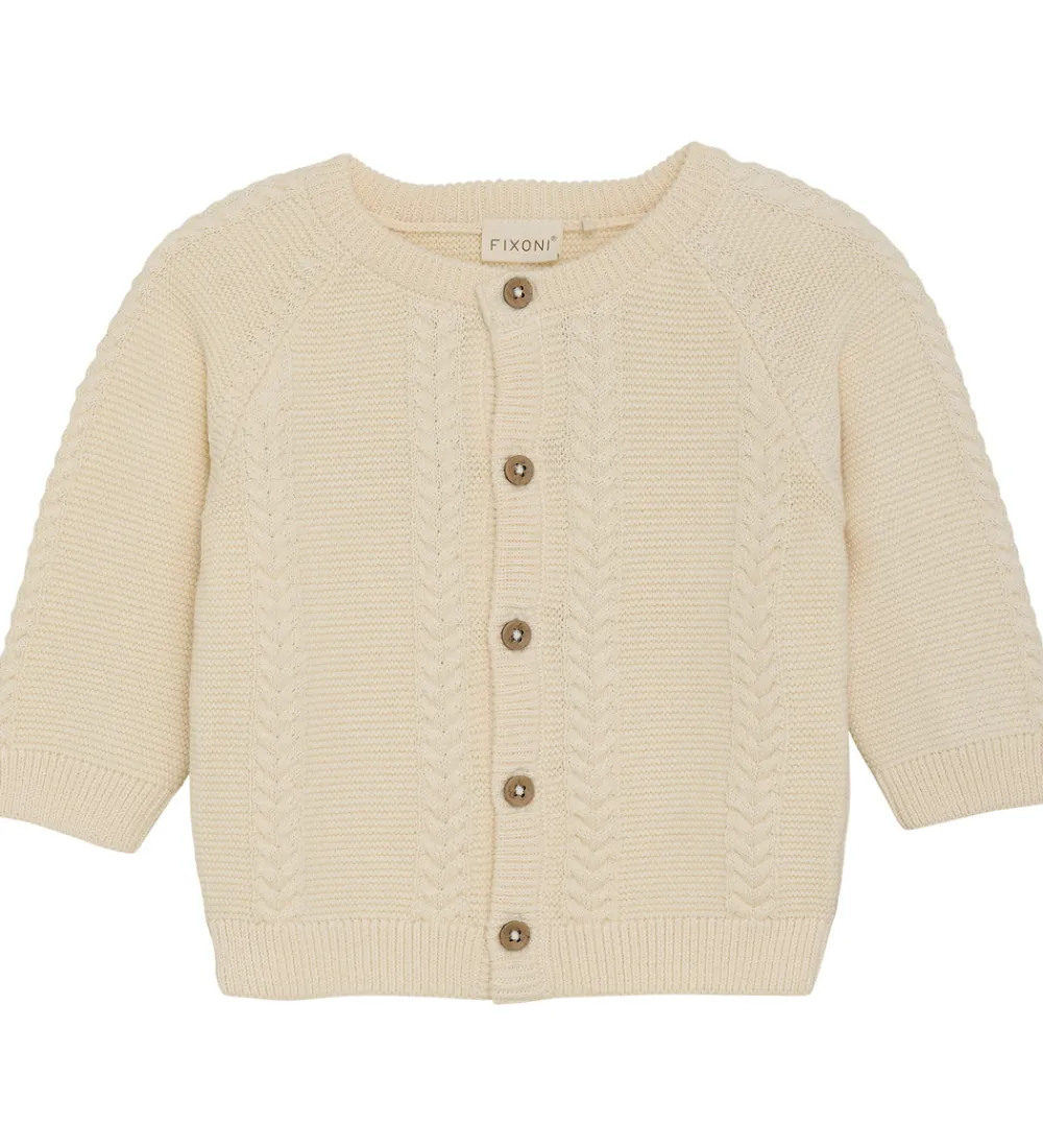 Fixoni Striktrøjer*Cardigan - Strik - Eggnog