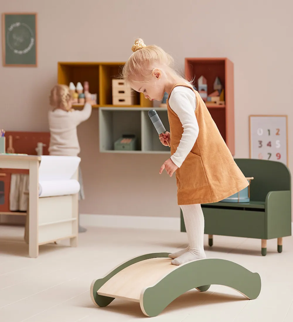 Motorisk Legetøj|Tumlemøbler-Flexa Balancebræt - Mini - Play - 68,7x31,1x18,3 cm - Deep green