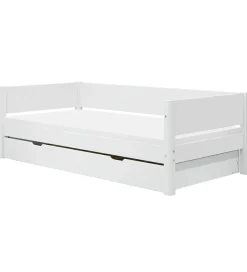 Senge-Flexa Enkeltseng m. Udtræksfunktion - 210x101x66,5 cm - Hvid