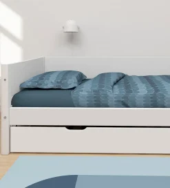 Senge-Flexa Enkeltseng m. Udtræksfunktion - 210x101x66,5 cm - Hvid