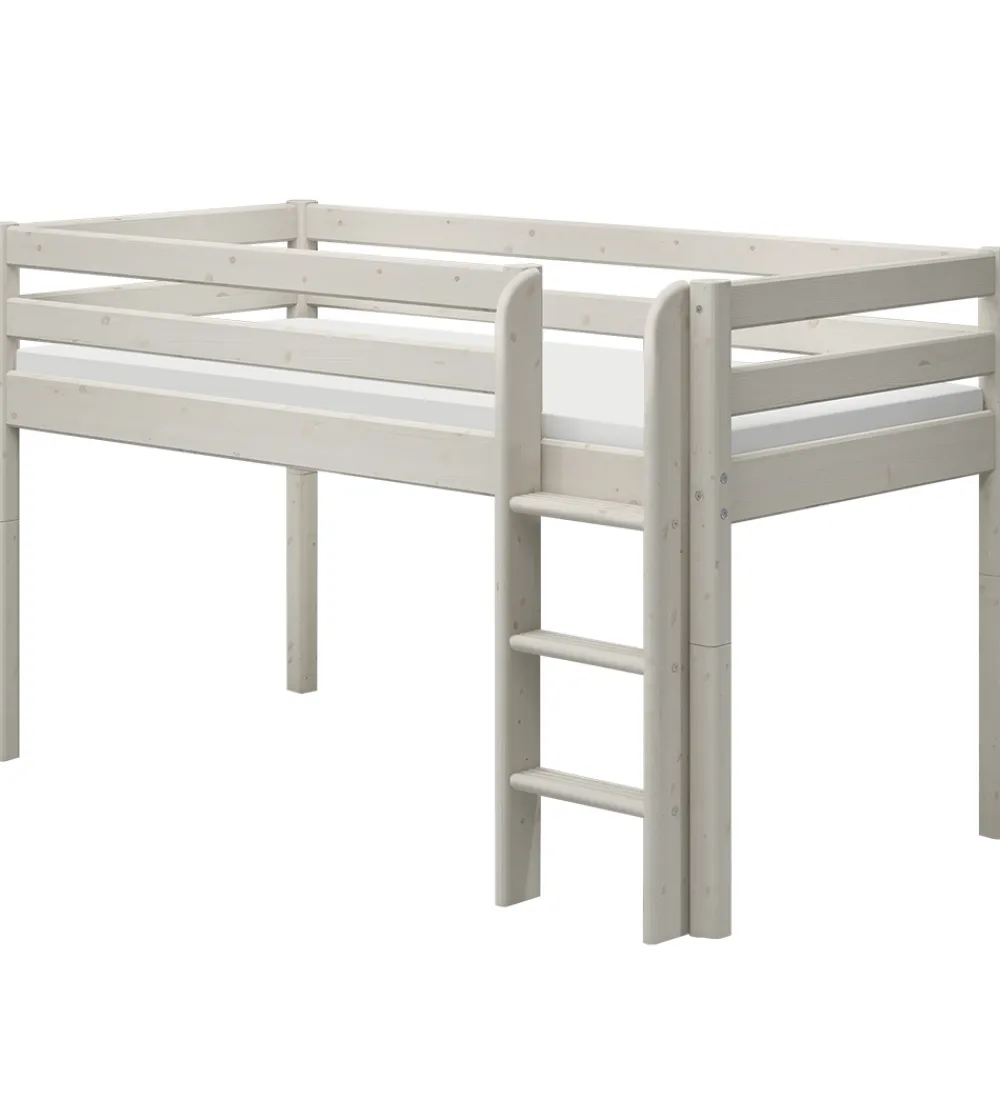 Senge-Flexa Halvhøj Seng m. Lige Stige - Classic - 210x110x120 cm - Hv