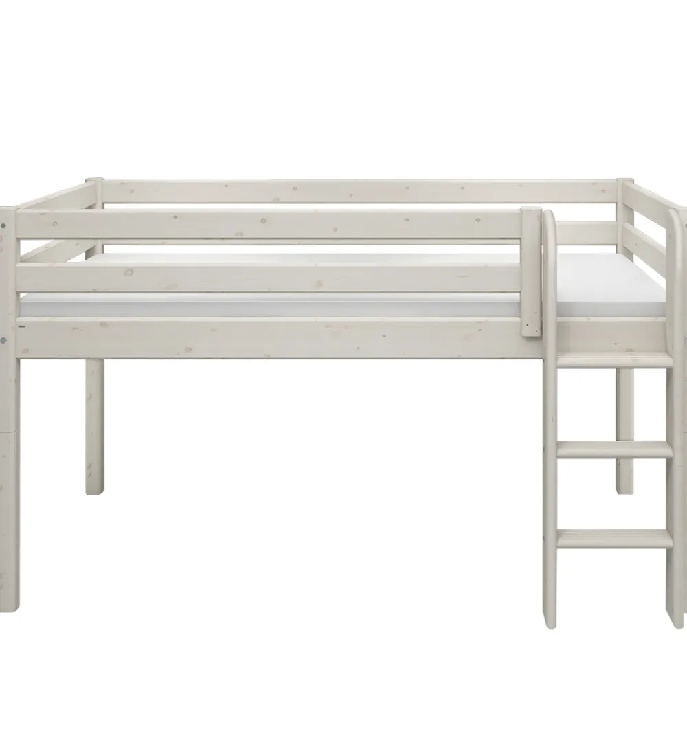 Senge-Flexa Halvhøj Seng m. Lige Stige - Classic - 210x110x120 cm - Hv