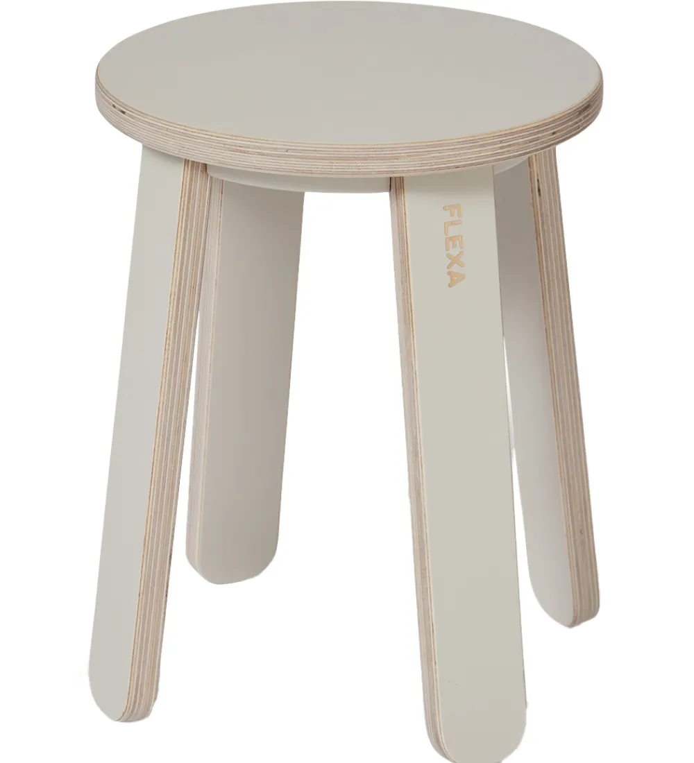 Skamler-Flexa Taburet Til Tegnebord - Play - 31x32 cm - Warm Grey/Birch