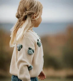 Fliink Striktrøjer*Cardigan - Strik - Cool Flower - Sandshell