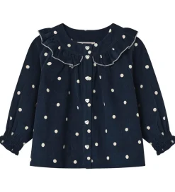 Skjorter-Fliink Skjorte - Fløjl - Dolly - Insignia Blue AOP