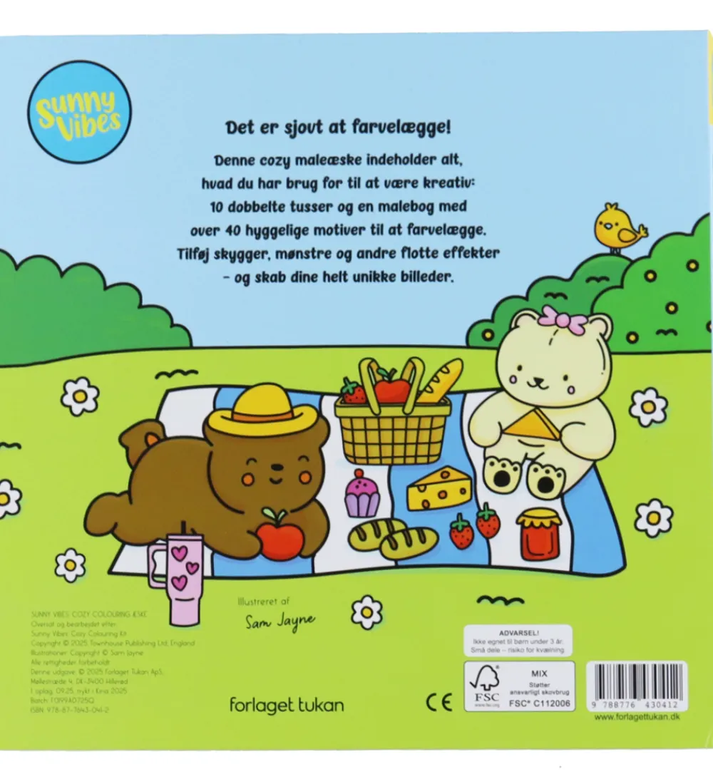 Forlaget Tukan Bøger*Malebog - Cozy Colouring - Sunny Vibes - DA