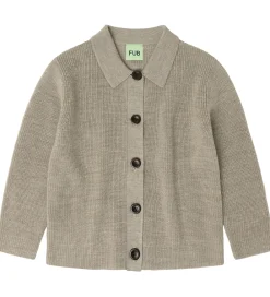 Striktrøjer-FUB Cardigan - Strik - Uld - Oat Melange