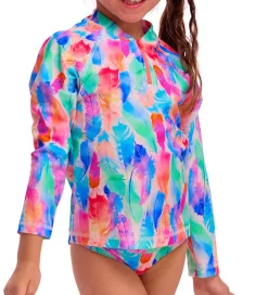 Svømmetøj|Svømning-Funkita Badebluse - Zippy Rash Vest - UV50+ - Tickle Pink
