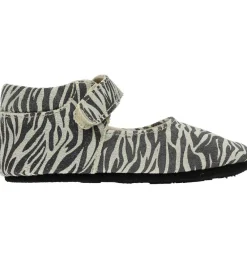 Skindfutter-Fuzzies Ballerina Hjemmesko - Tess - Zebraprint