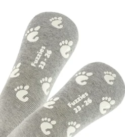 Strømper-Fuzzies Strømper m. Antiskrid - Gråmeleret