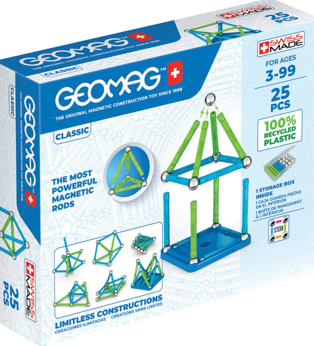 Magnetlegetøj-Geomag Magnetsæt - Classic Recycled - 25 Dele