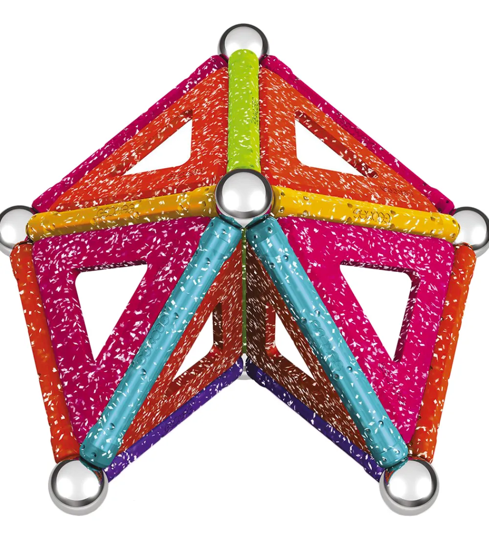 Magnetlegetøj-Geomag Magnetsæt - Glitter Panels Recycled - 35 Dele
