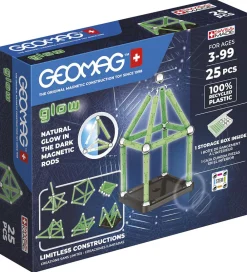 Magnetlegetøj-Geomag Magnetsæt - Glow Recycled - 25 Dele