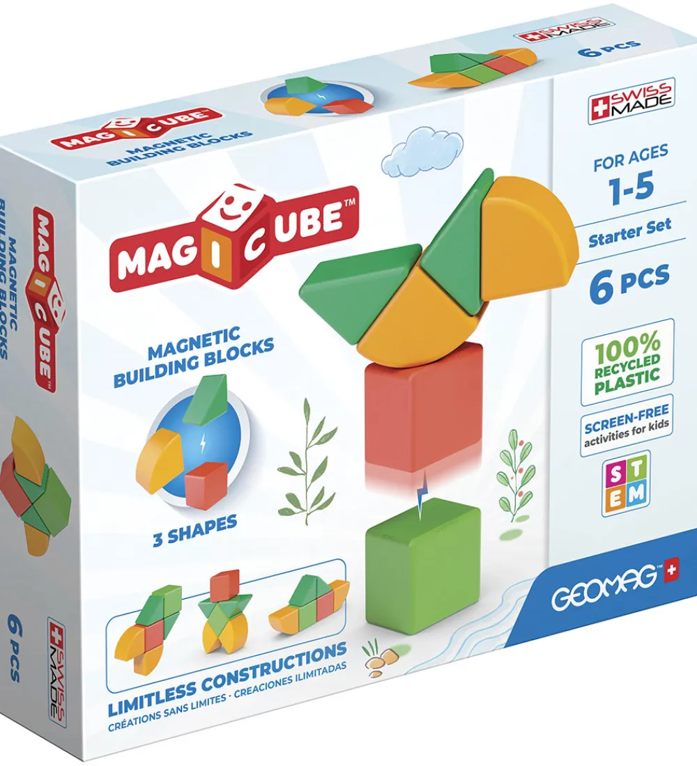 Magnetlegetøj-Geomag Magnetsæt - Magicube Starter Set - 6 Dele