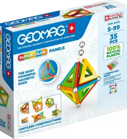 Magnetlegetøj-Geomag Magnetsæt - Supercolor Panels Recycled - 35 Dele