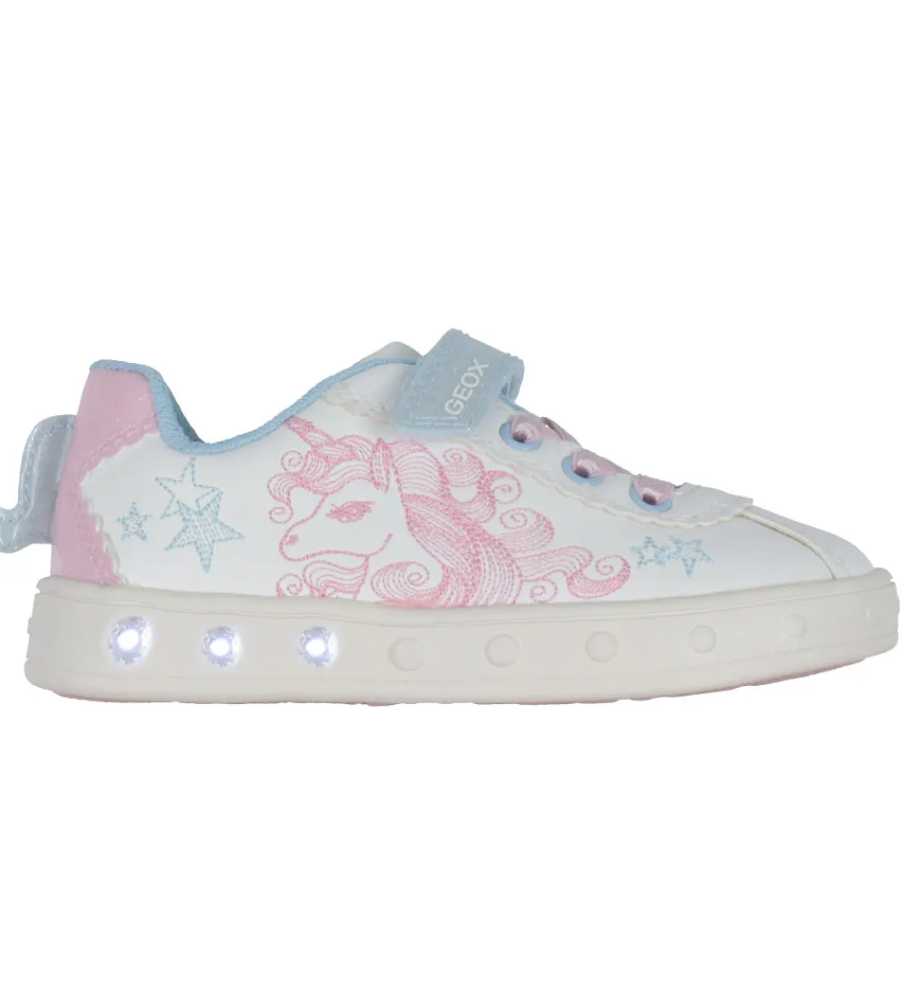 Blinkesko-Geox Blinkesko - J Skylin - Hvid/Pink
