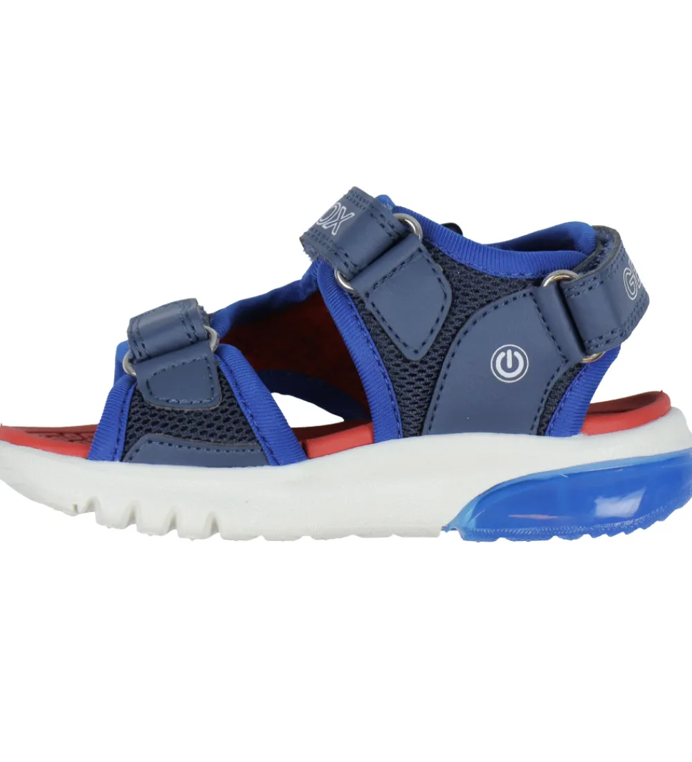 Blinkesko-Geox Sandaler m. Lys - Ciberdron - Navy/Rød