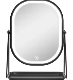 Spejle-Gillian Jones Bordspejl - Oval - LED/Bakke - Sort