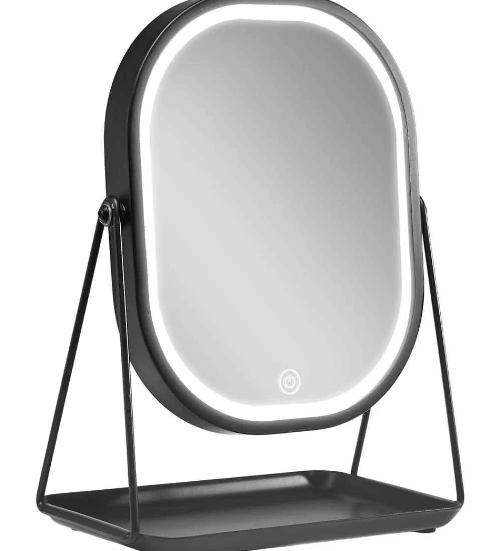 Spejle-Gillian Jones Bordspejl - Oval - LED/Bakke - Sort