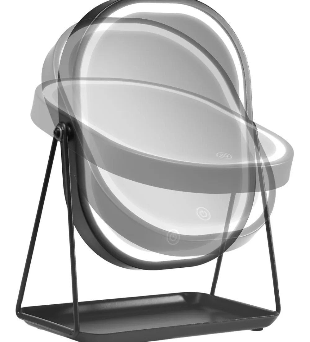 Spejle-Gillian Jones Bordspejl - Oval - LED/Bakke - Sort