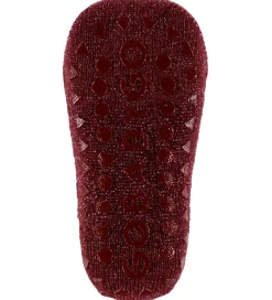 GoBabyGo Strømpebukser*Kravlestrømpebukser - Bambus - Wine Red m. Glimmer