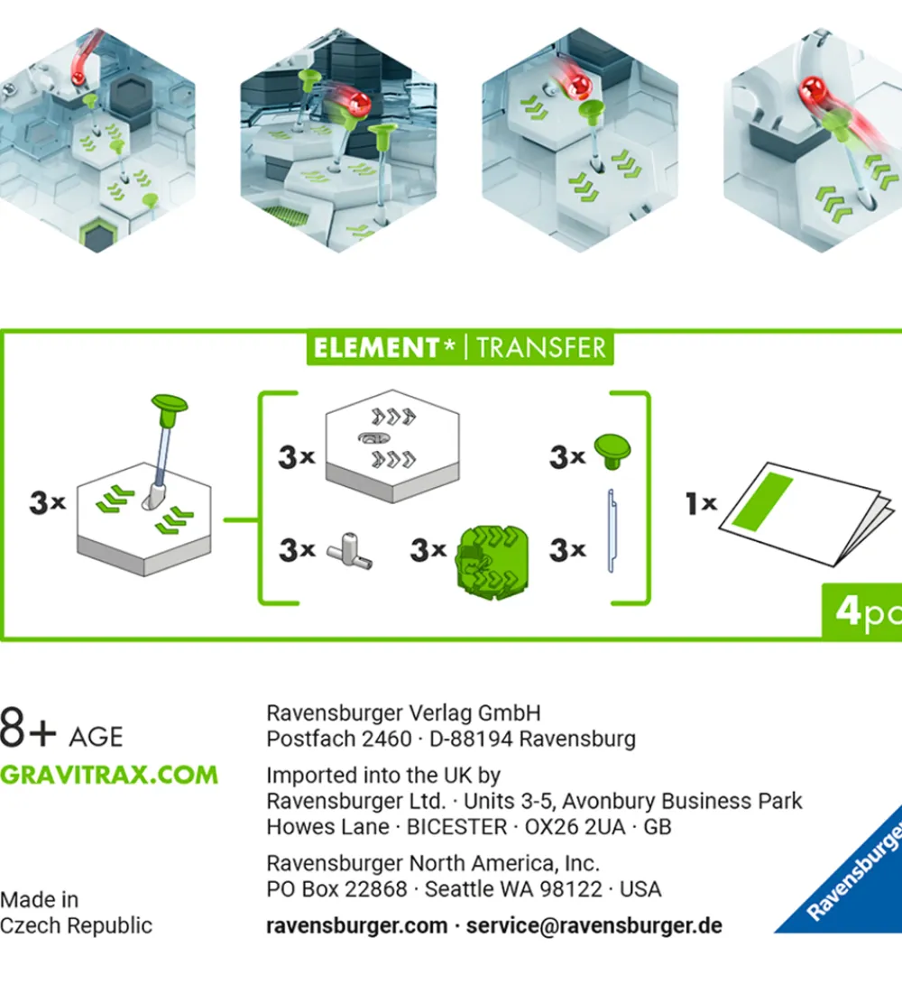 GraviTrax Konstruktionslegetøj*Element - Transfer - 4 Dele