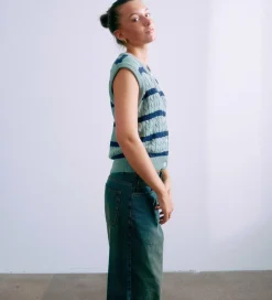 Veste|Konfirmationstøj-Grunt Vest - Strik - GrLine - Dust Green/Navy
