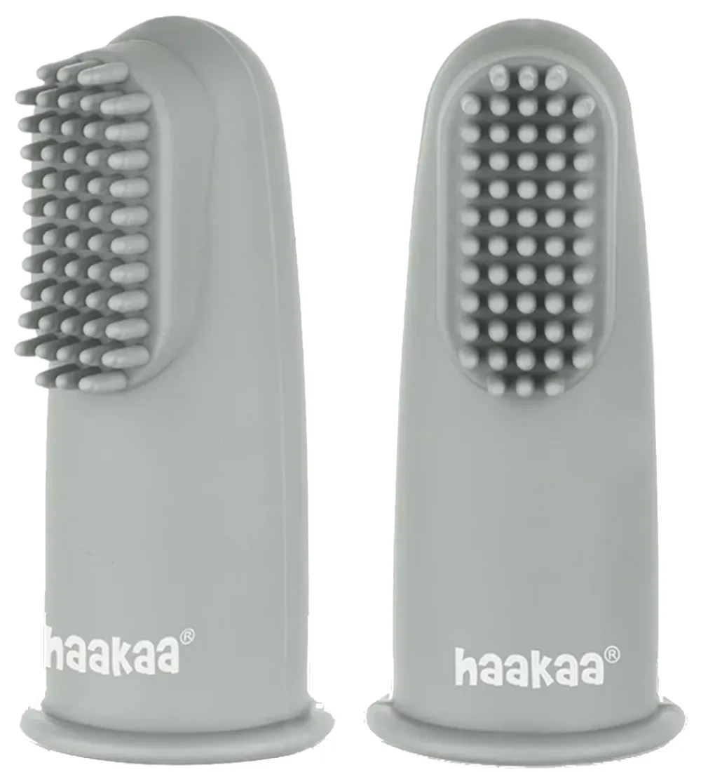 Tandbørster-Haakaa Fingertandbørster - 2-pak - Suva Grey