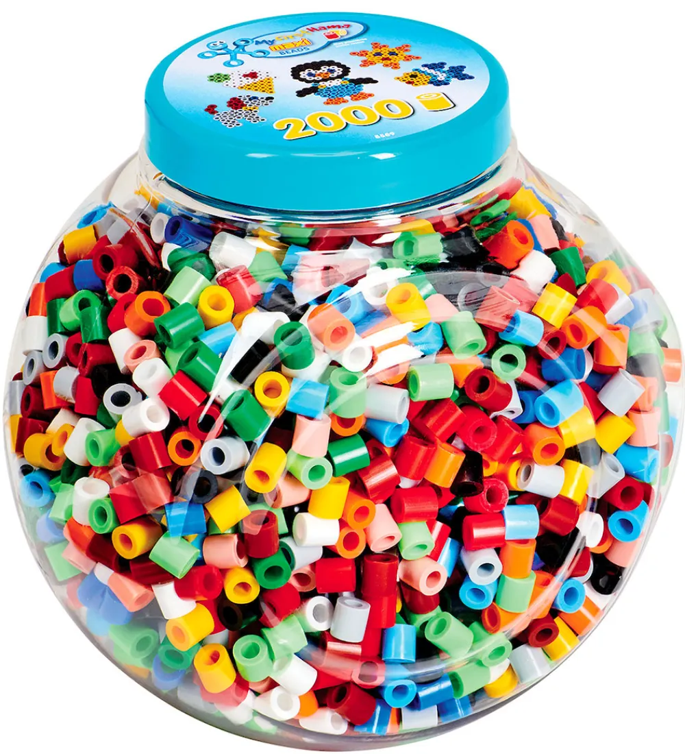 Hama Perler*Maxi Perler - 2000 stk - I Stabelbar Bøtte