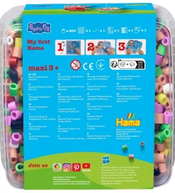 Hama Perler*Maxi Perler - Gurli Gris + Lillesøster Evie - 900 Stk.
