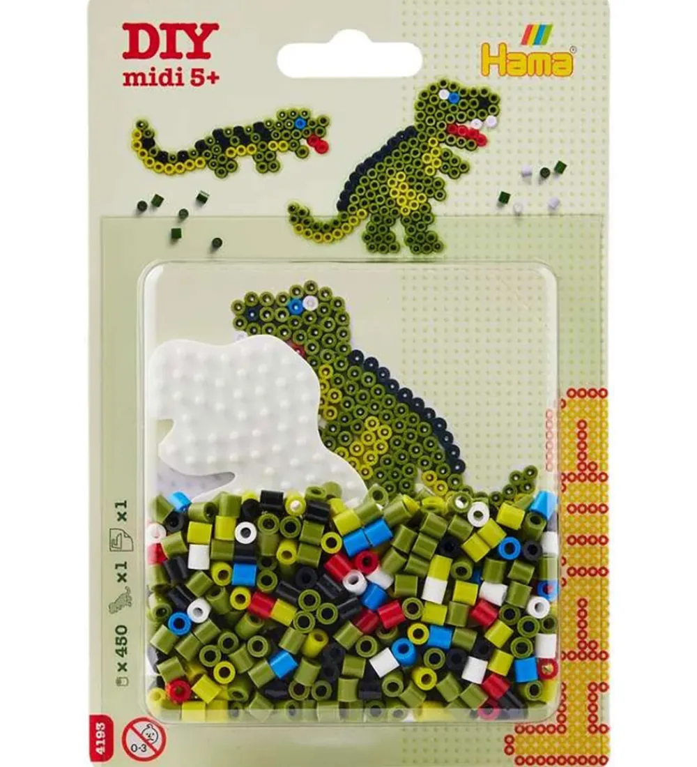 Hama Perler*Midi Perlesæt - 450 stk. - Dino