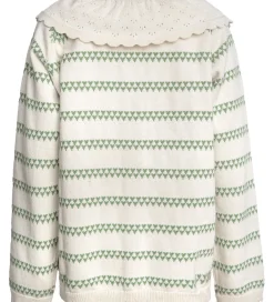 Hanevild Striktrøjer*Cardigan - Strik - Heart - Off White/Shale Green
