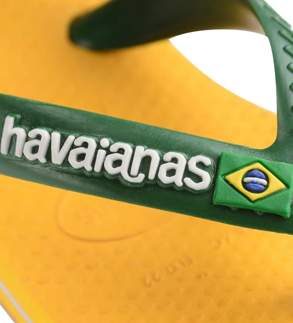 Klipklappere-Havaianas Klipklapper - Baby Brasil Logo II - Pop Yellow/Amazon