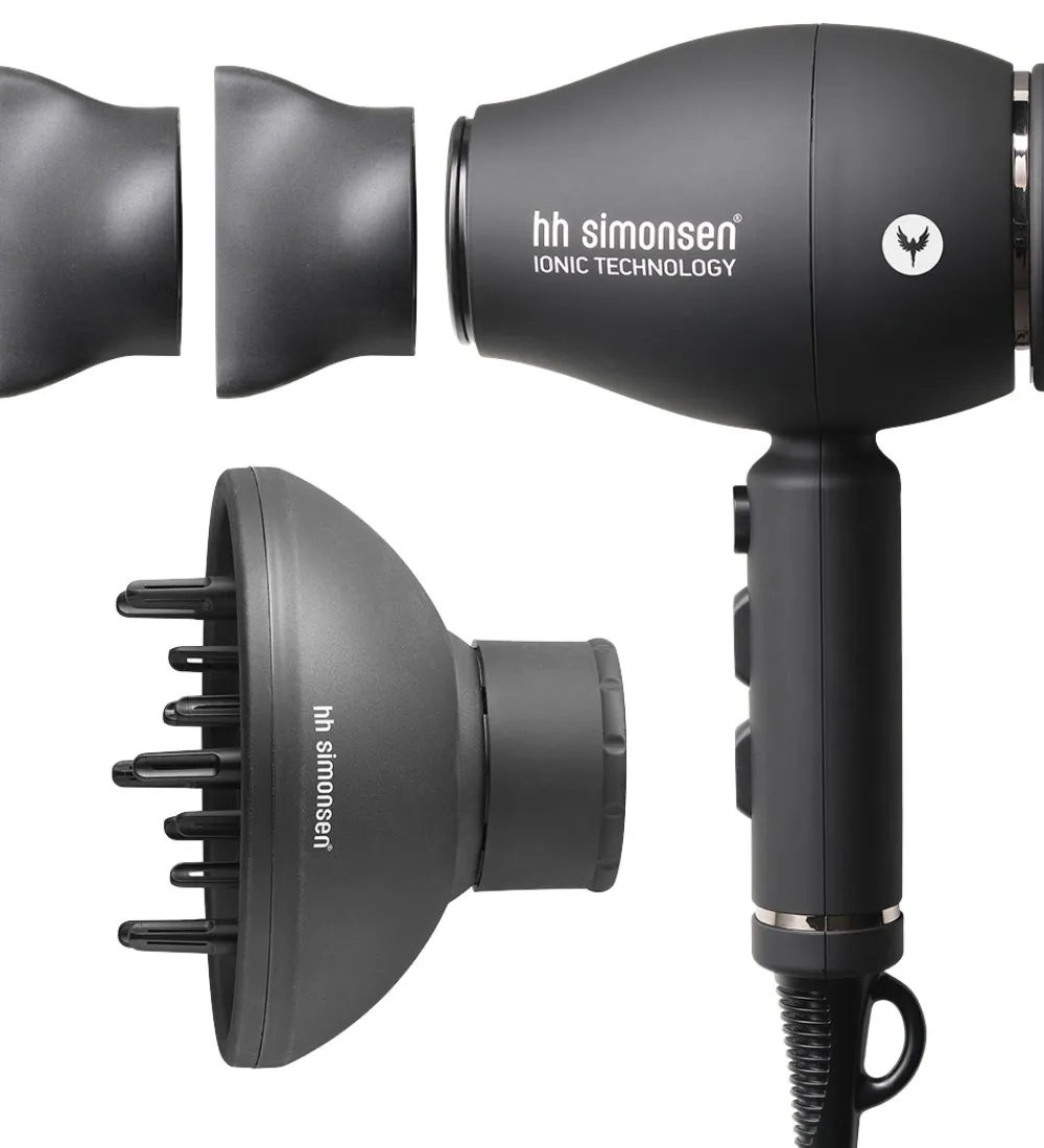 Hårstyling|Hårtørrere-HH Simonsen Hårtørrer - XS Dryer inkl. Softstyler - Sort