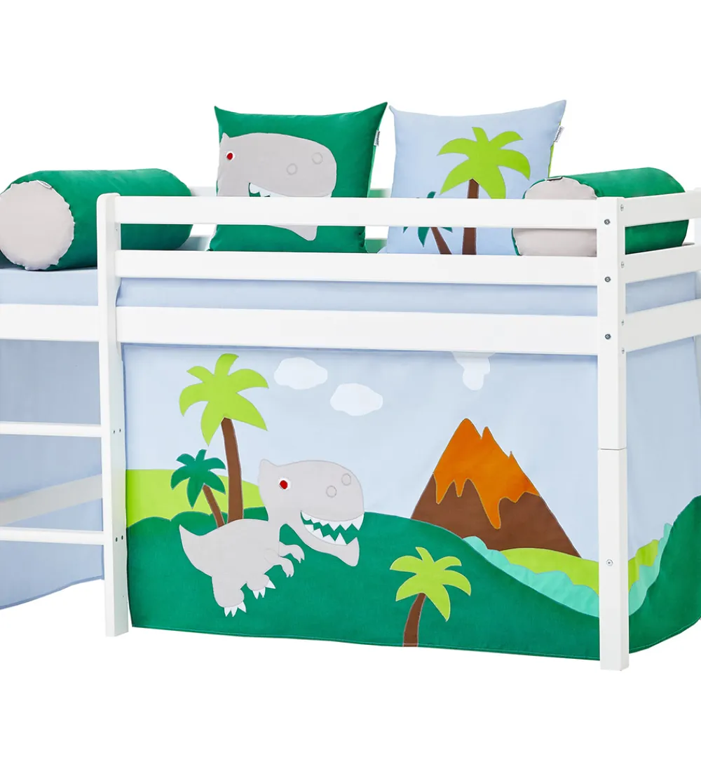 Hoppekids Senge*Forhæng Til Halvhøj Seng - 70x160 cm - Dinosaur