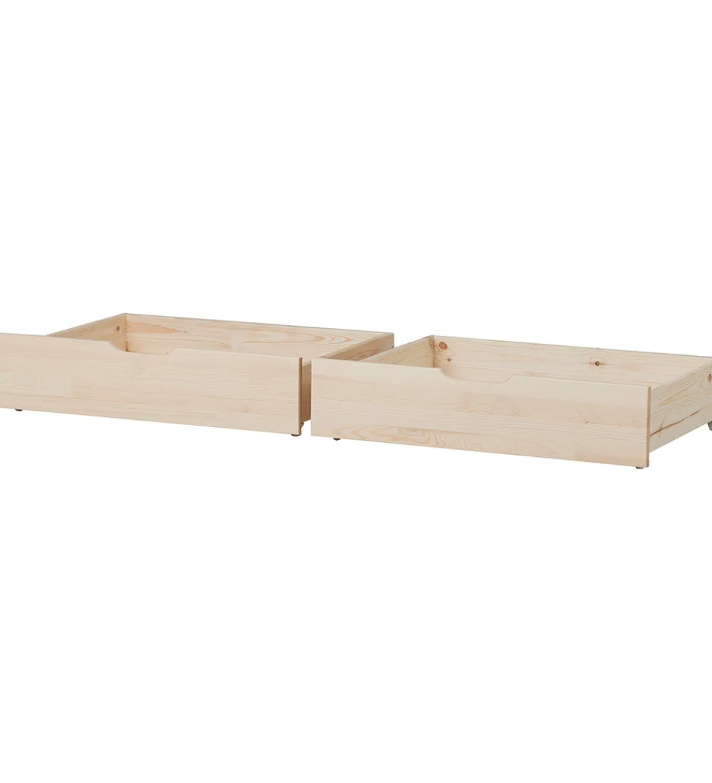 Skuffer|Senge-Hoppekids Skuffer m. Hjul - 2 stk. - 70x160 cm - Natur