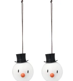 Julekugler-Hoptimist Julekugler - Snowman - 2 stk - Ø:5 cm - Hvid