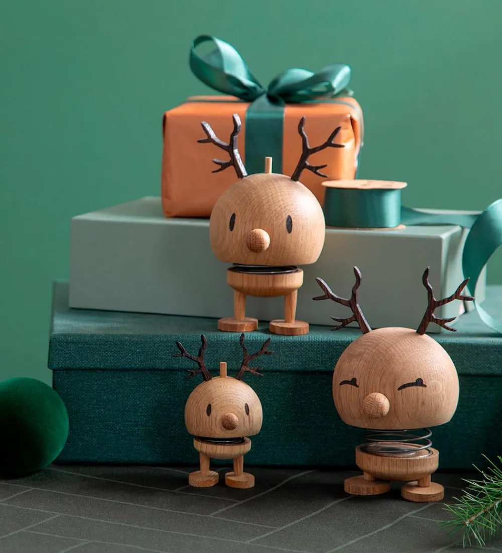 Julepynt-Hoptimist Reindeer Bimble - Medium - 14 cm - Oak