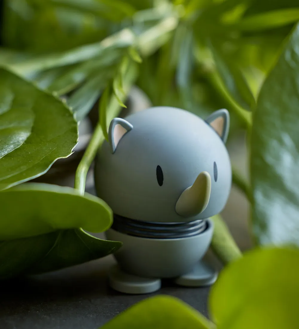 Hoptimist Pyntefigurer|Dekoration*Soft Rhino - 7,6 cm - Grå