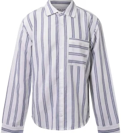 Hound Konfirmationstøj*Skjorte - Linen Blend - Deep Blue/Hvid