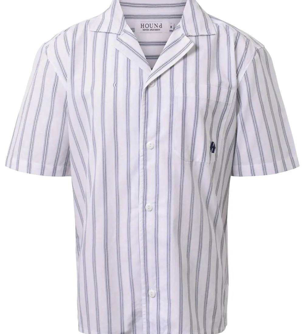 Konfirmationstøj-Hound Skjorte - Striped - Hvid/Navy