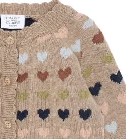 Cardigans-Hust and Claire Cardigan - Strik - HCCamilla - Biscuit m. Hjerte