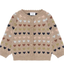 Cardigans-Hust and Claire Cardigan - HCCilja - Biscuit m. Hjerter