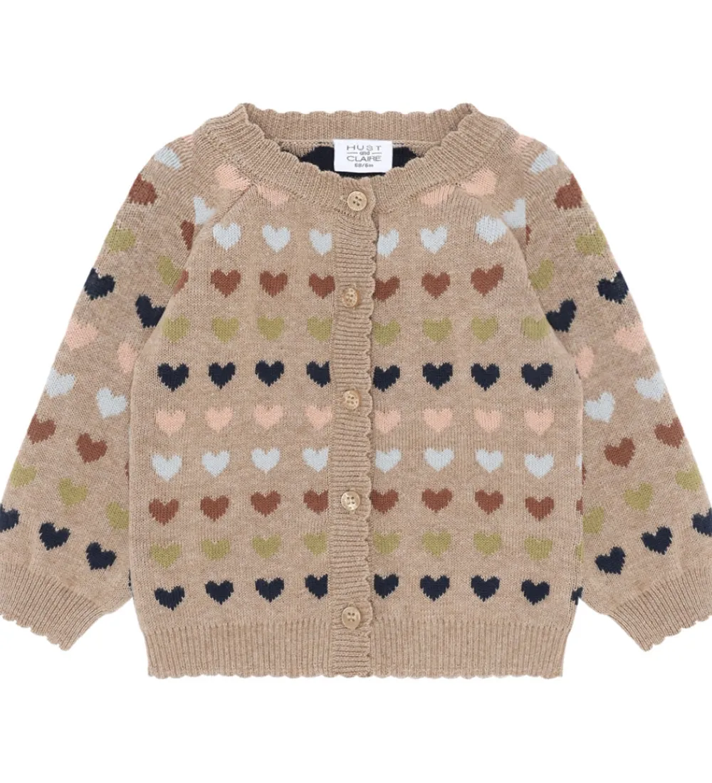 Cardigans-Hust and Claire Cardigan - HCCilja - Biscuit m. Hjerter