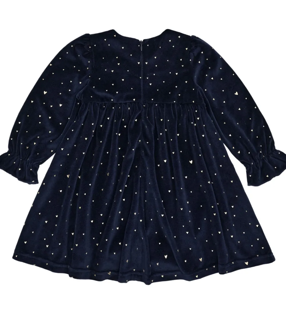Hust and Claire Kjoler*Kjole - Velour - HCDonna - More Navy m. Guld
